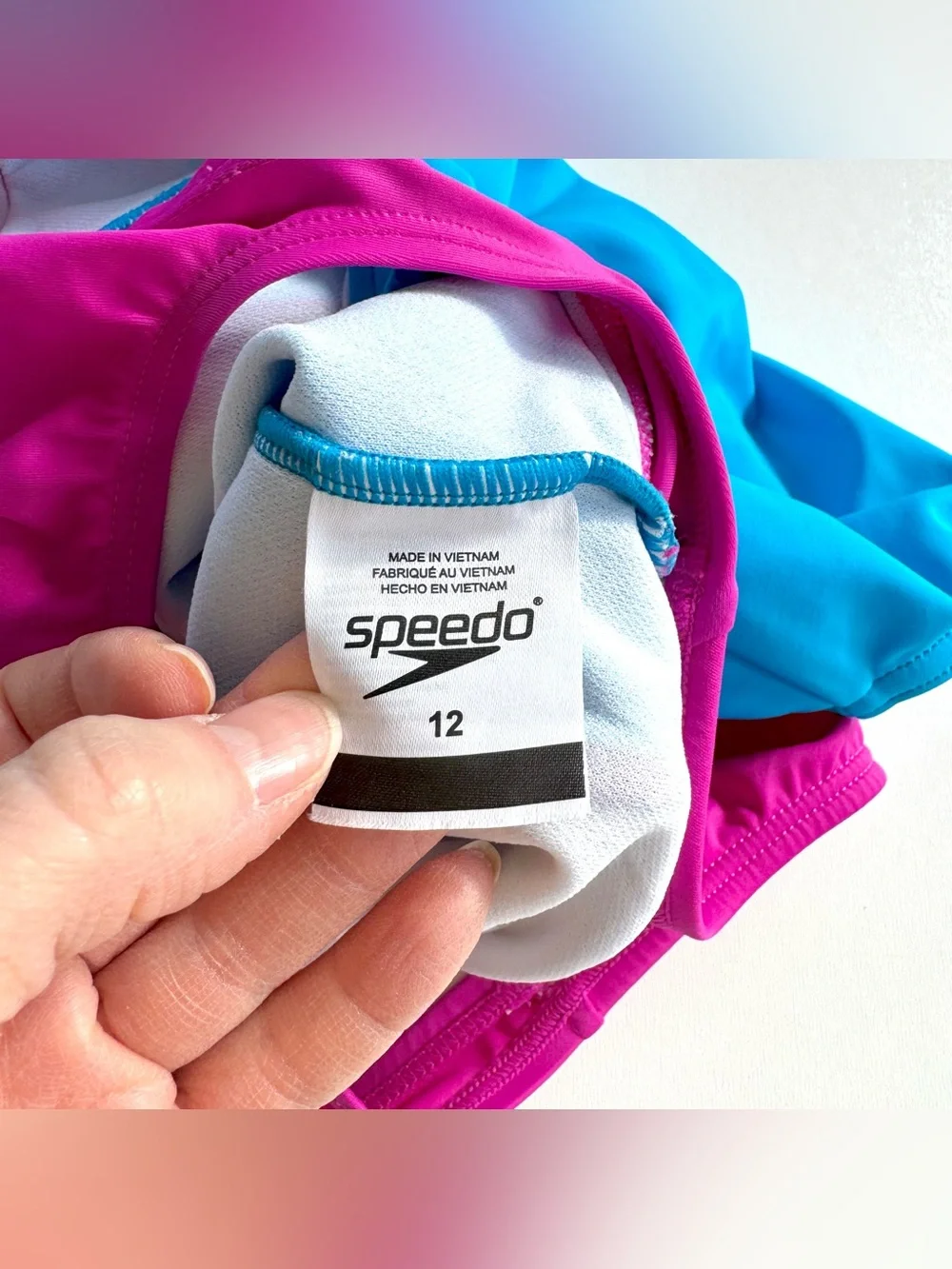 Speedo Girls Infinity Splice Thick Strap One Piece Swimsuit Size 12 Swimwear